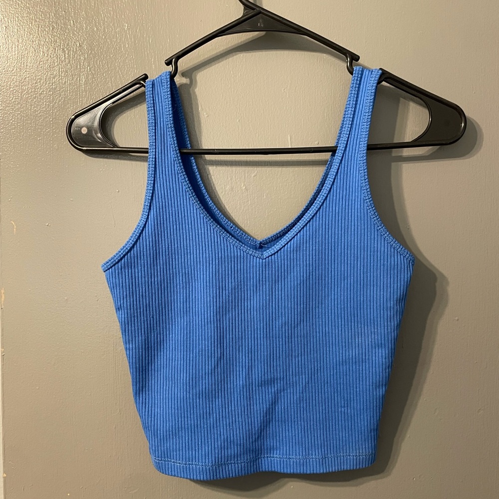 Hollister Blue Ribbed Cropped Tank